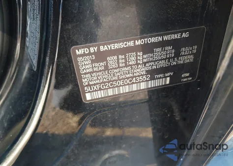 2014 BMW X6 xDrive35I z USA, uszkodzony, nr VIN 5UXFG2C50E0C43552